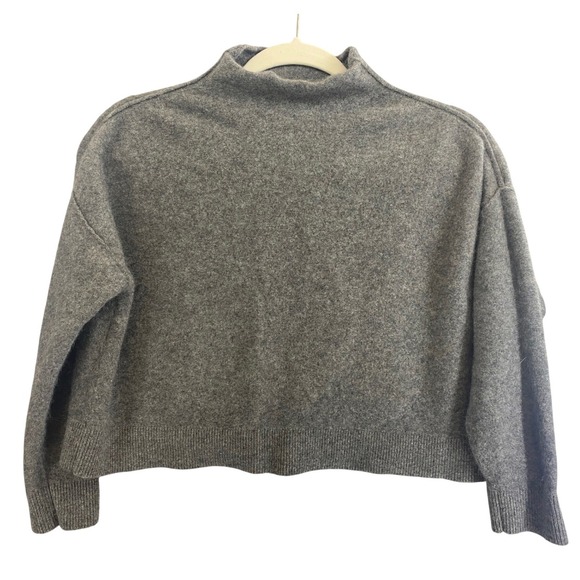 Pilcro Sweaters - Pilcro Grey 100% Cashmere Mock Neck Cropped Sweater Boxy Womens Small